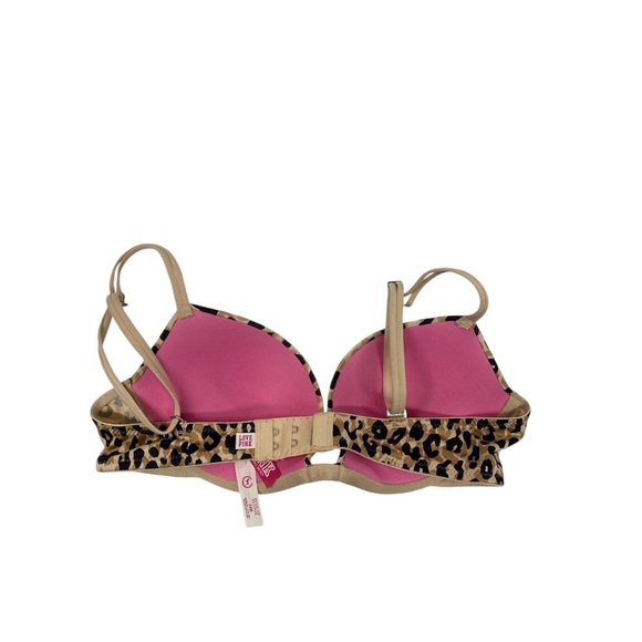 Victoria Secret Pink Push up plunge leopard print bra 34B - Picture 6 of 8